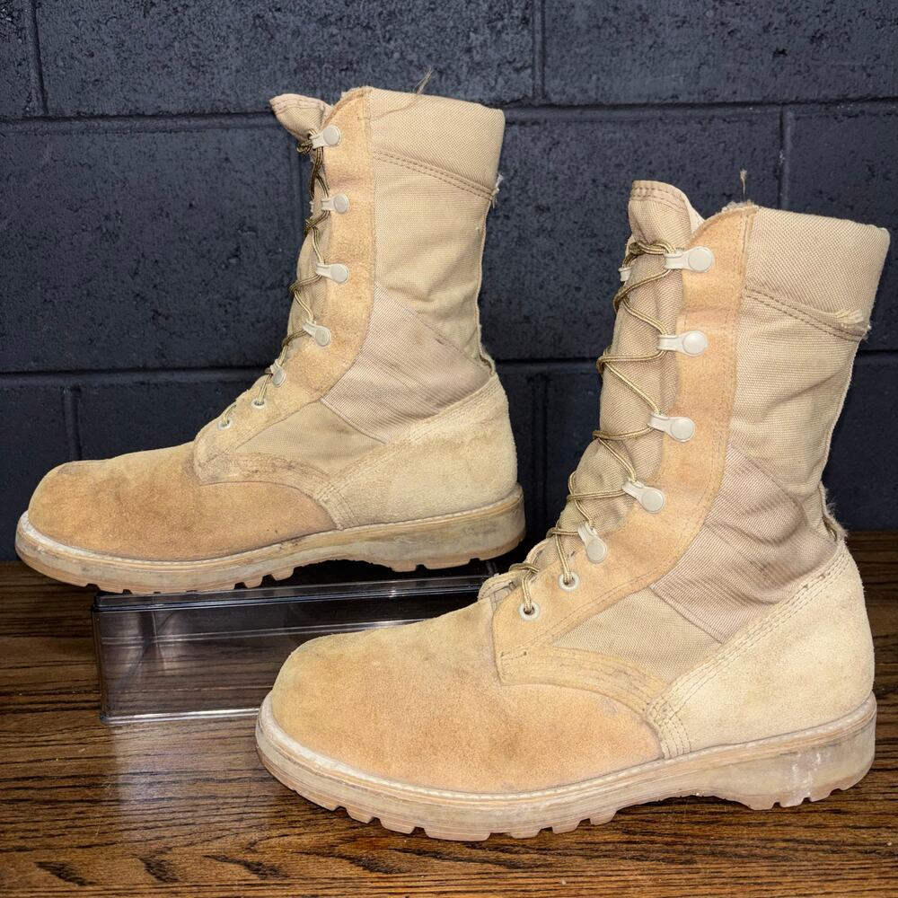 US Military Desert Combat Boots Vibram Sole Tan Roughout Men’s 11.5